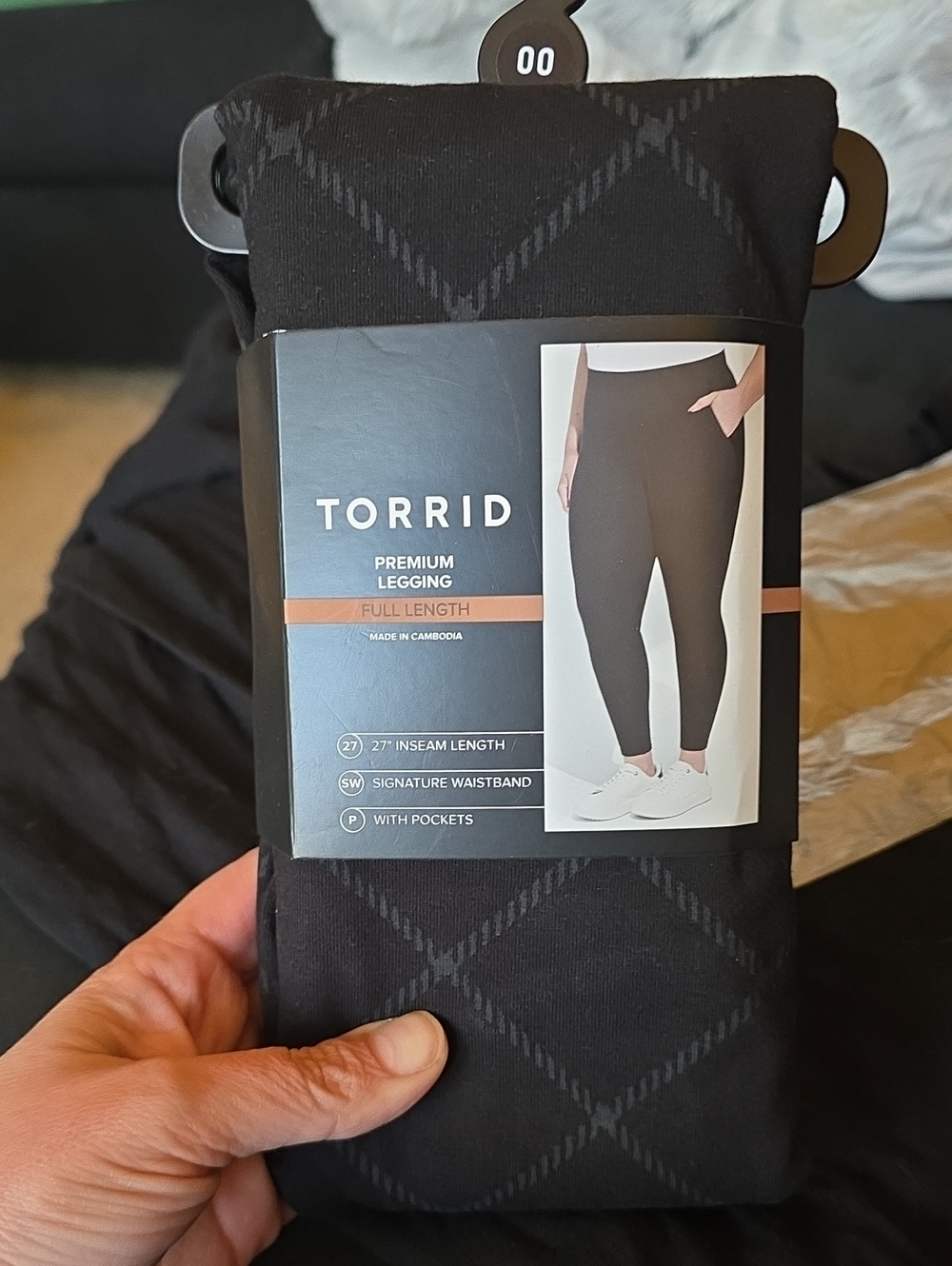 Torrid Sz 00 Premium Full-length Pocket Leggings - Black Plaid